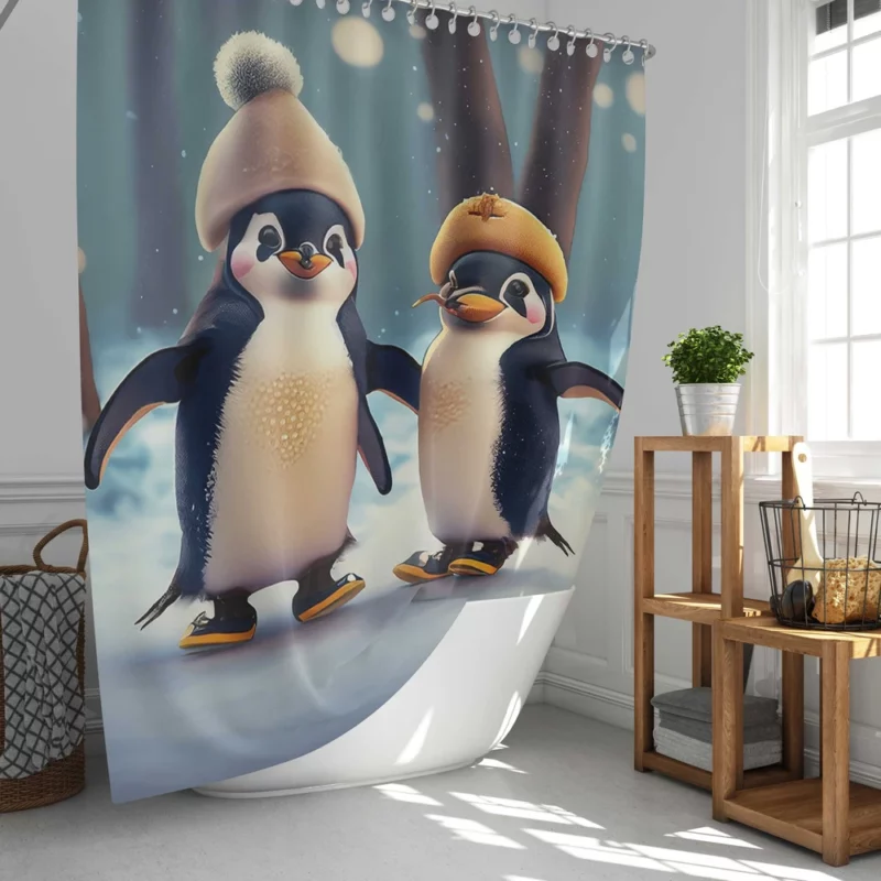 Penguins on Saunders Island Shower Curtain