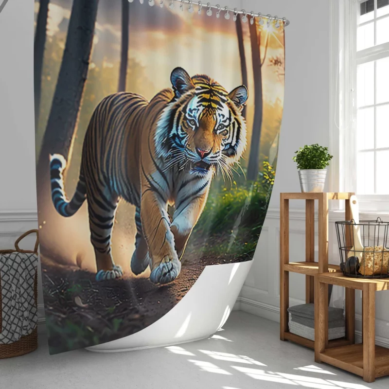 Photographic Bengal Tiger Mid-run Shower Curtain