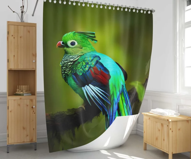 Photorealistic Quetzal A Parrot Beauty Shower Curtain 1