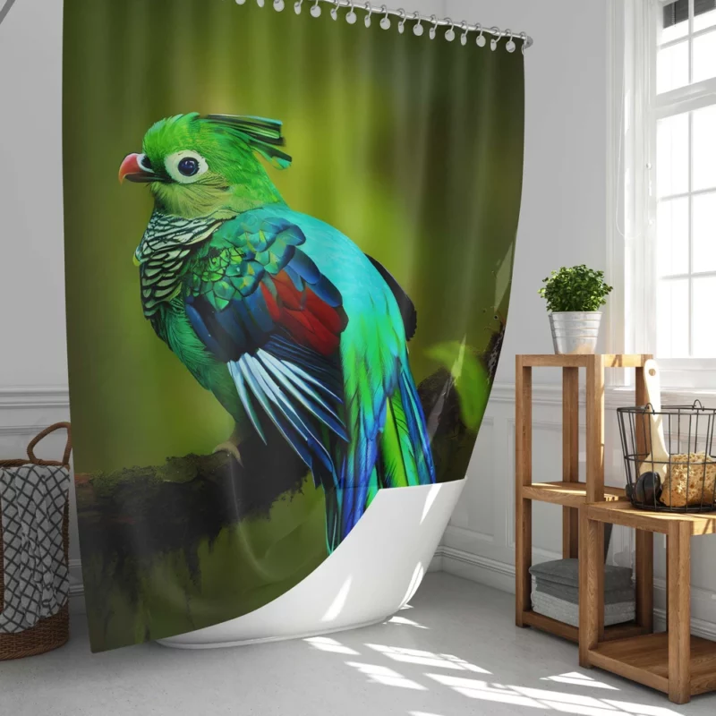 Photorealistic Quetzal A Parrot Beauty Shower Curtain