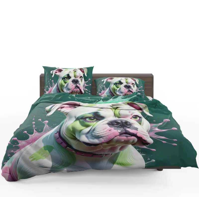 Playful American Bulldog Spirit Dog Energy Bedding Set 1