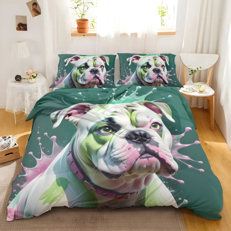 Playful American Bulldog Spirit Dog Energy Bedding Set 2