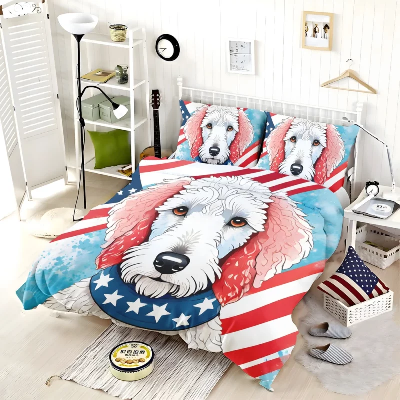 Playful Bedlington Terrier Spirit Dog Joy Bedding Set