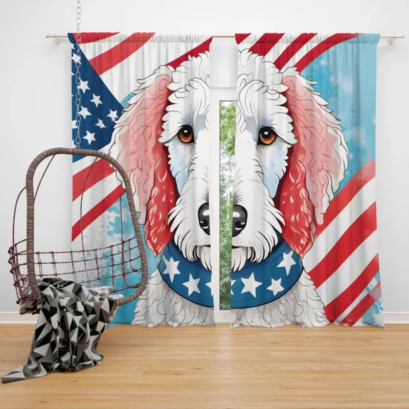 Playful Bedlington Terrier Spirit Dog Joy Curtain