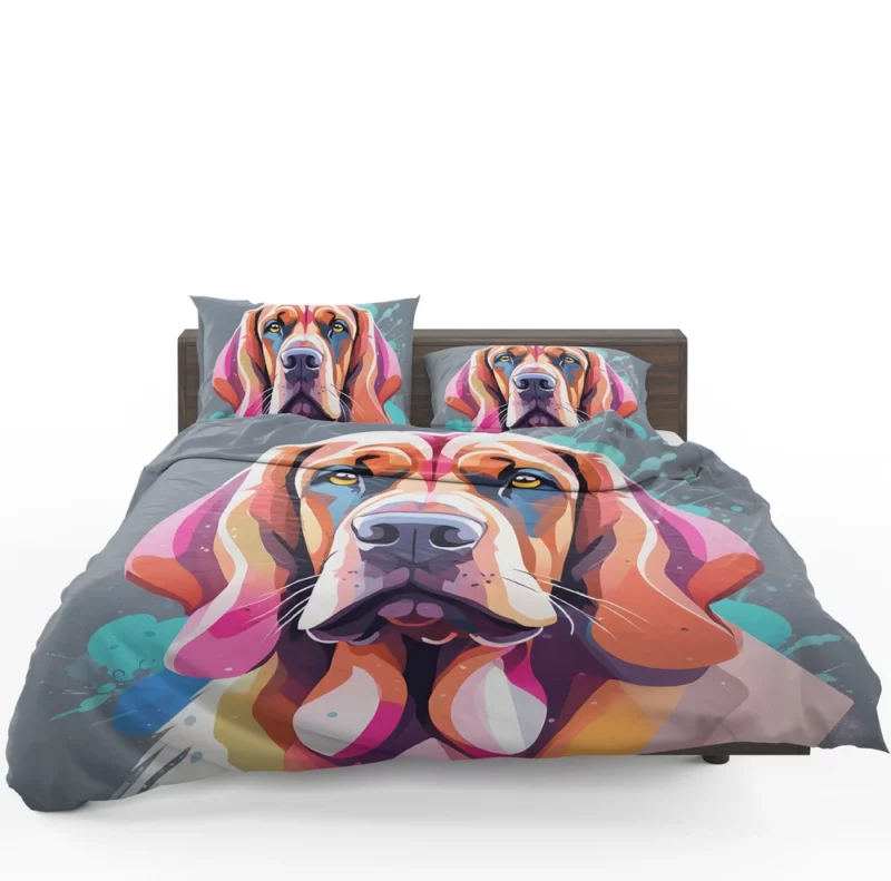 Playful Bloodhound Dog Enthusiast Bedding Set 1