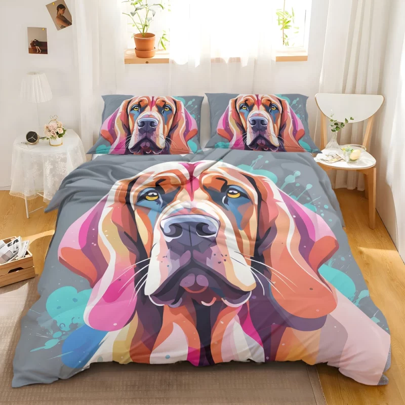 Playful Bloodhound Dog Enthusiast Bedding Set 2