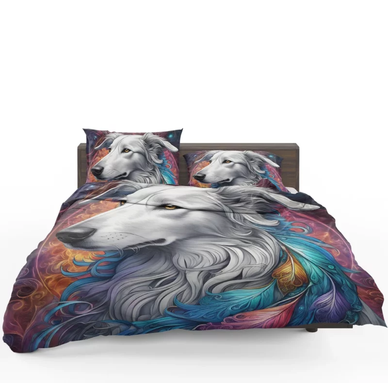 Playful Borzoi Dog Charmer Bedding Set 1