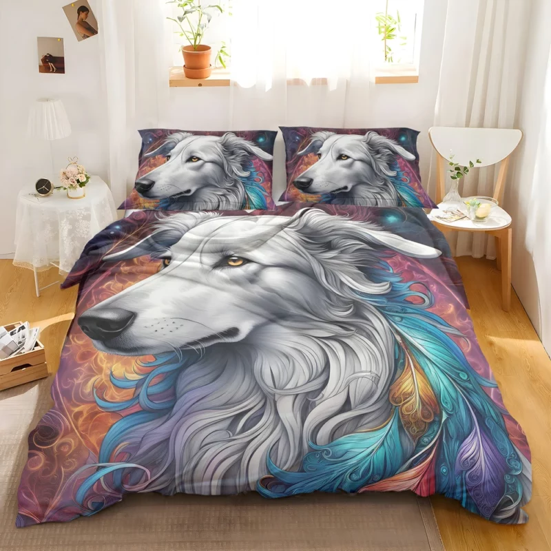 Playful Borzoi Dog Charmer Bedding Set 2