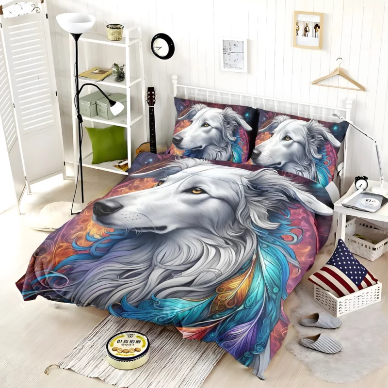 Playful Borzoi Dog Charmer Bedding Set