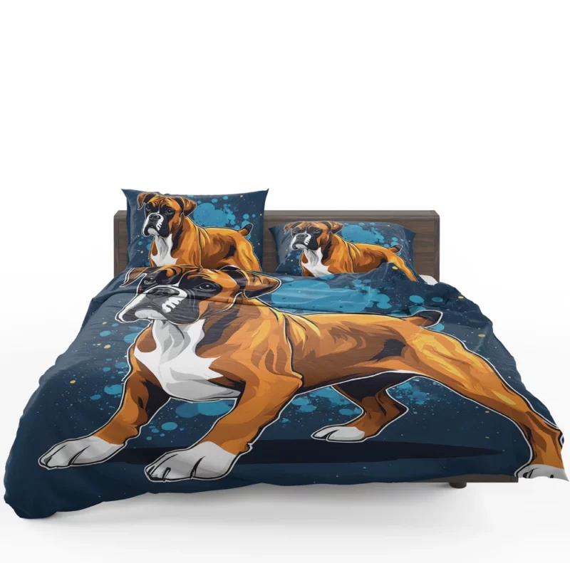 Playful Boxer Dog Energetic Athlete Bedding Set 1