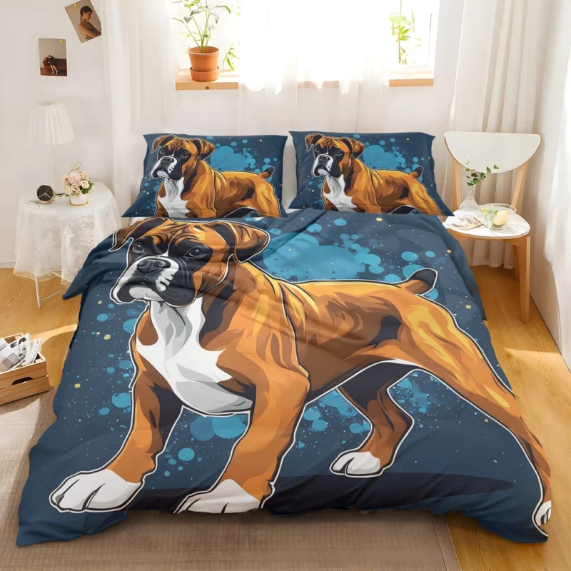 Playful Boxer Dog Energetic Athlete Bedding Set 2