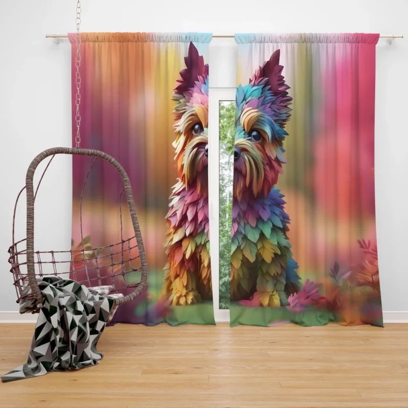 Playful Cairn Terrier Dog Delight Curtain