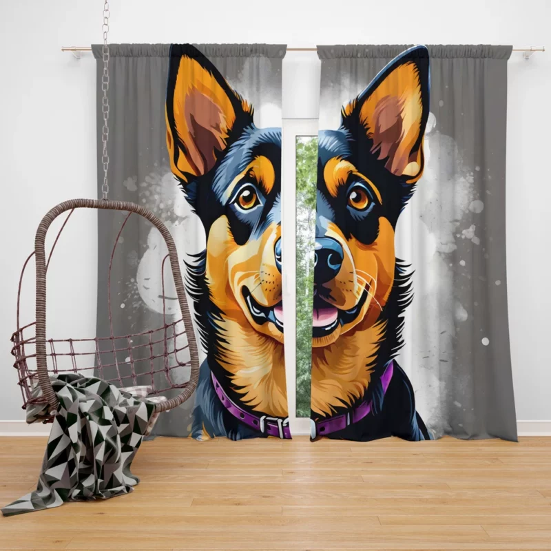 Playful Charm Teen Lancashire Heeler Joy Curtain