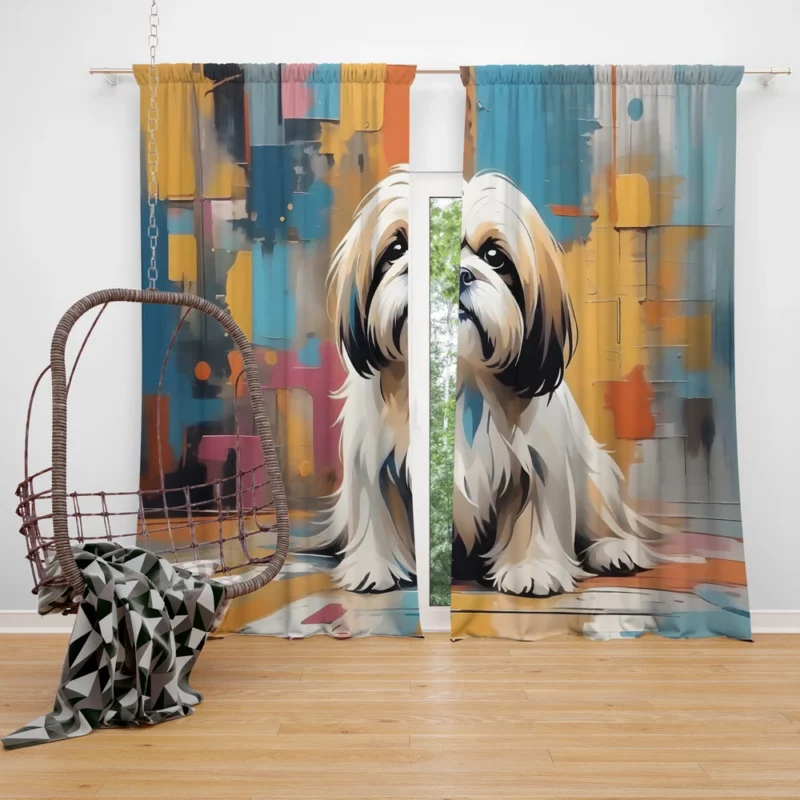 Playful Charm Teen Lhasa Apso Joy Curtain