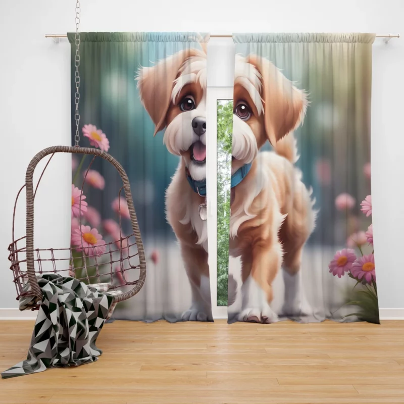 Playful Charm Teen Lowchen Joy Curtain