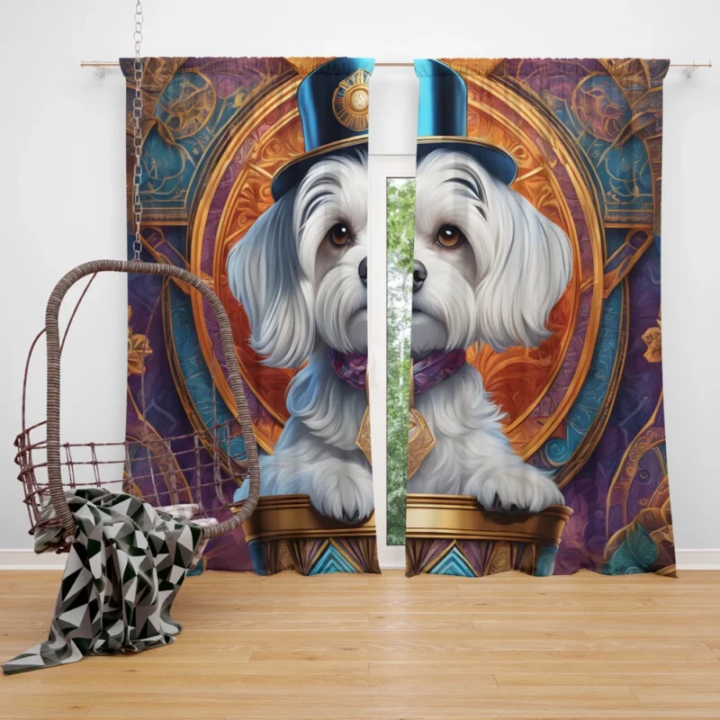 Playful Charm Teen Maltese Joy Curtain