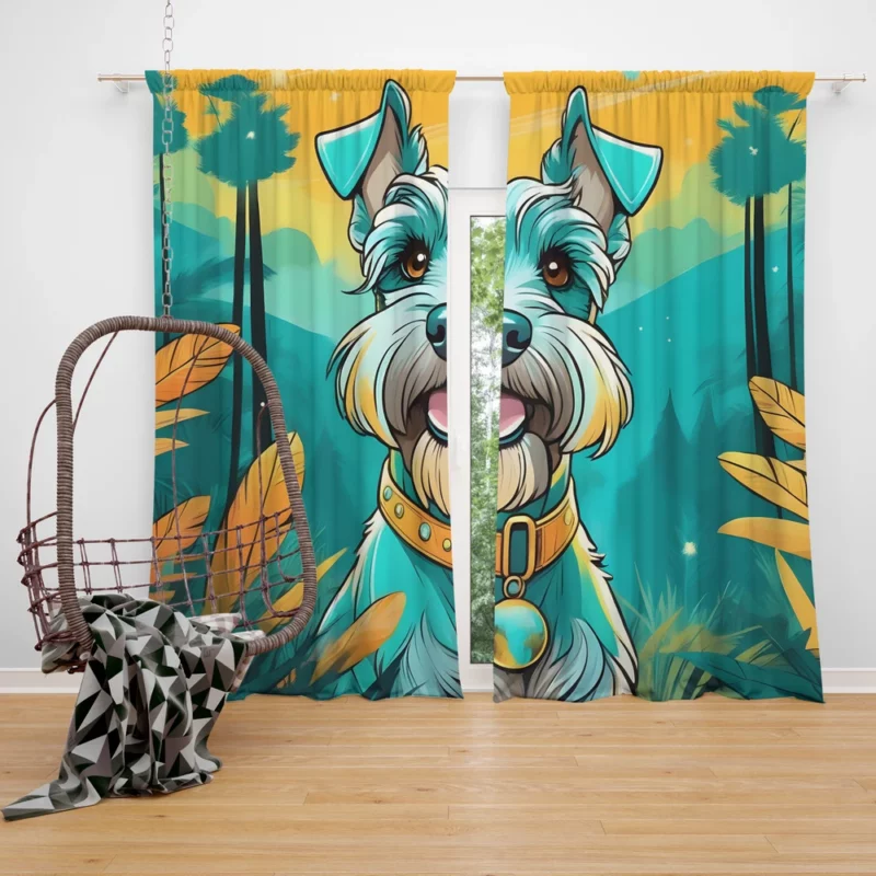 Playful Charm Teen Miniature Schnauzer Joy Curtain