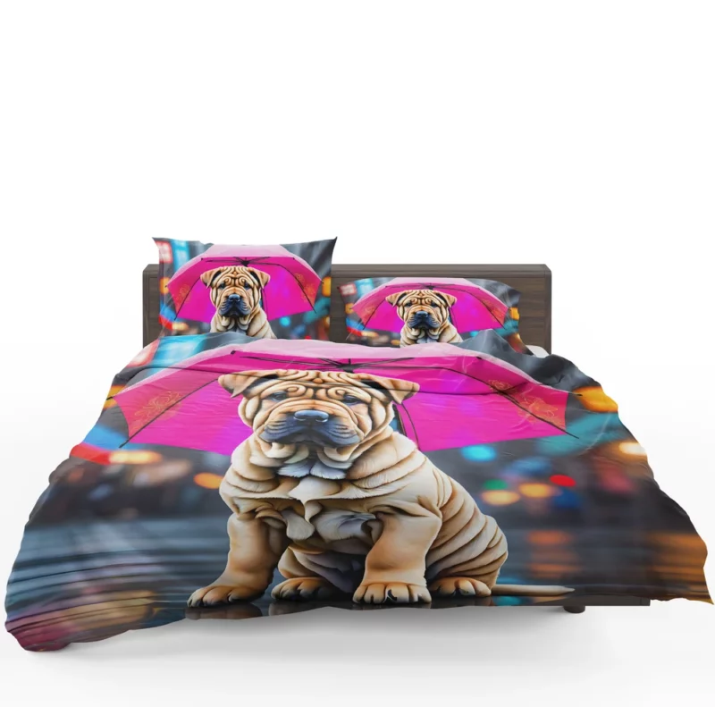 Playful Chinese Shar-Pei Teen Joyful Sidekick Bedding Set 1