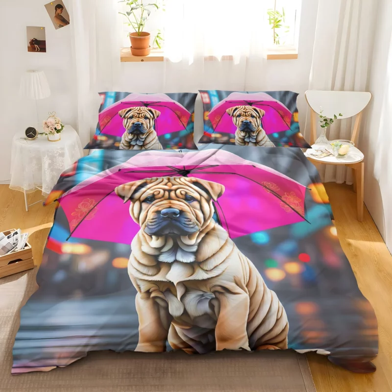 Playful Chinese Shar-Pei Teen Joyful Sidekick Bedding Set 2