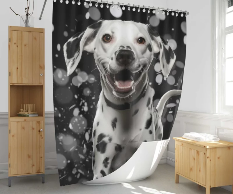 Playful Jumping Dalmatian Shower Curtain 1