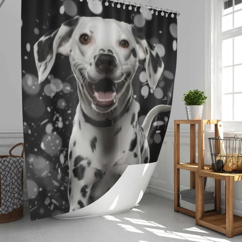 Playful Jumping Dalmatian Shower Curtain