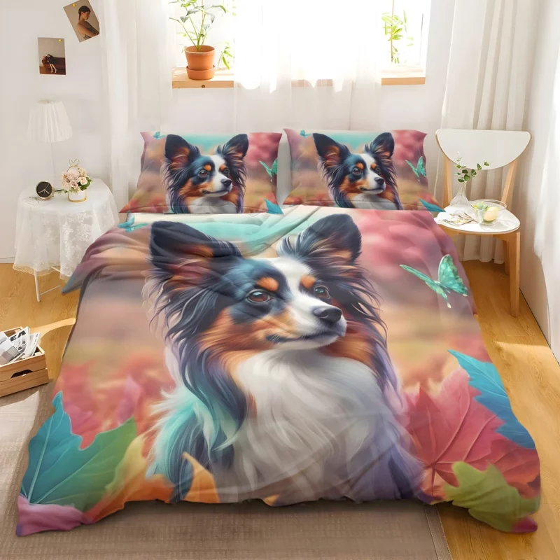 Playful Papillon Lively Dog Friend Bedding Set 2