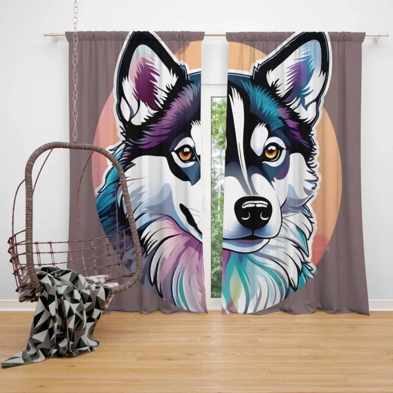 Playful Pint-sized Pal Alaskan Klee Dog Curtain