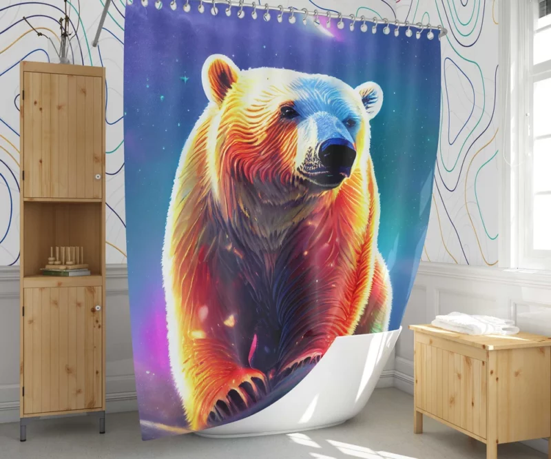 Playful Polar Bear Cub Shower Curtain 1