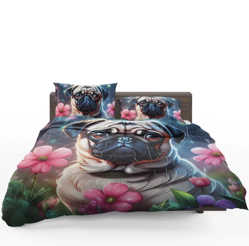 Playful Pug Charming Companion Dog Bedding Set 1