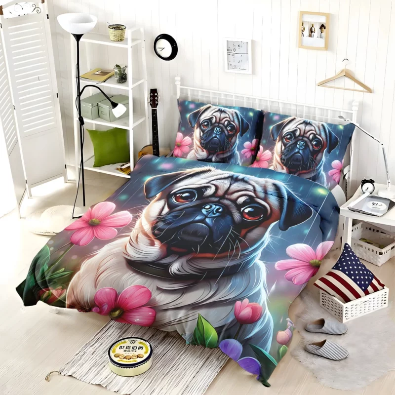 Playful Pug Charming Companion Dog Bedding Set