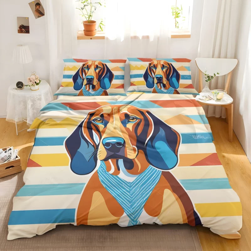 Playful Redbone Coonhound Loyal Dog Companion Bedding Set 2