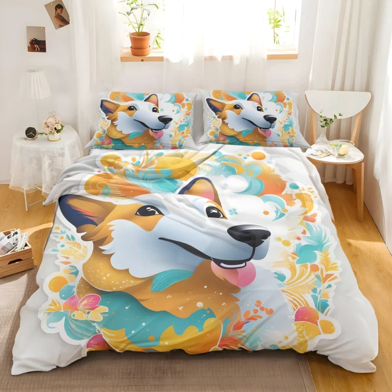 Playful Welsh Corgi Duo Loyal Dog Bedding Set 2