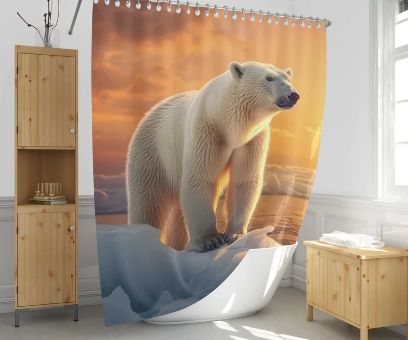 Polar Bear Portrait Shower Curtain 1