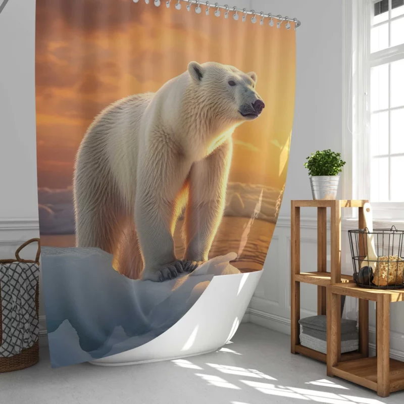 Polar Bear Portrait Shower Curtain