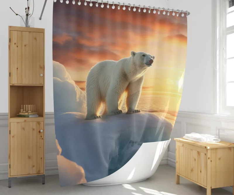 Polar Bear in the Arctic Tundra Shower Curtain 1