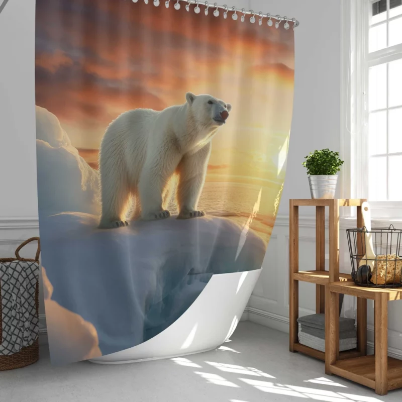 Polar Bear in the Arctic Tundra Shower Curtain