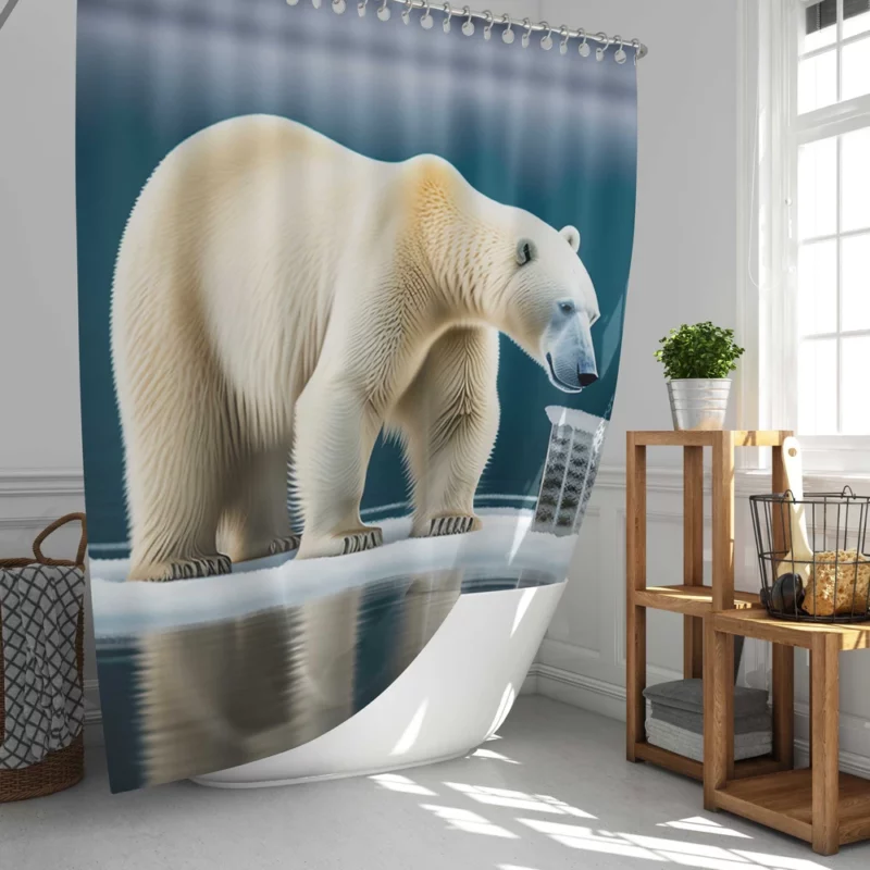 Polar Bear on an Ice Floe Shower Curtain