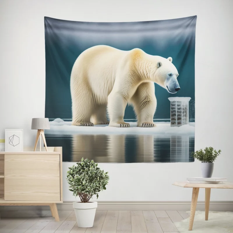 Polar Bear on an Ice Floe Wall Tapestry