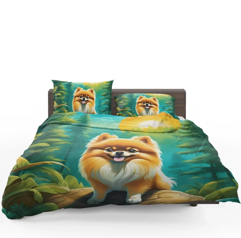 Pomeranian Charm Furry Companion Dog Bedding Set 1