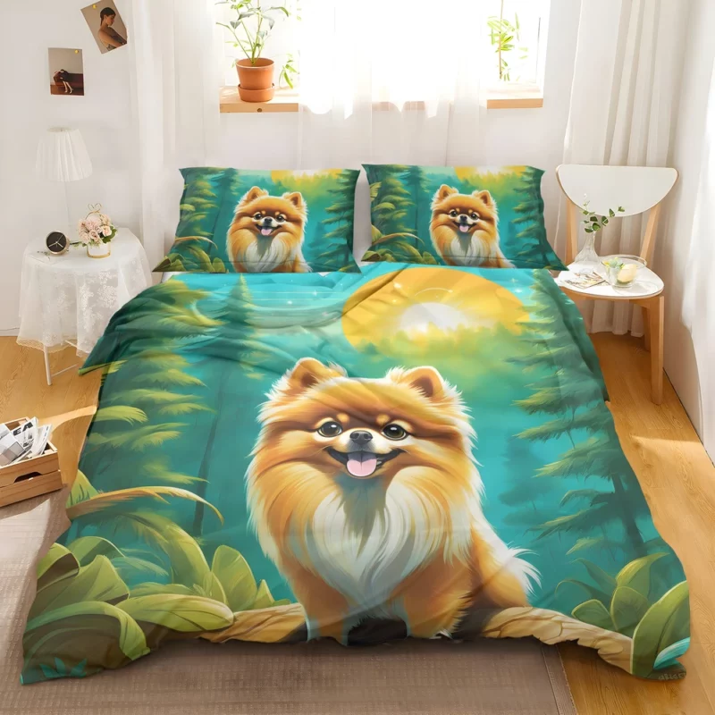 Pomeranian Charm Furry Companion Dog Bedding Set 2