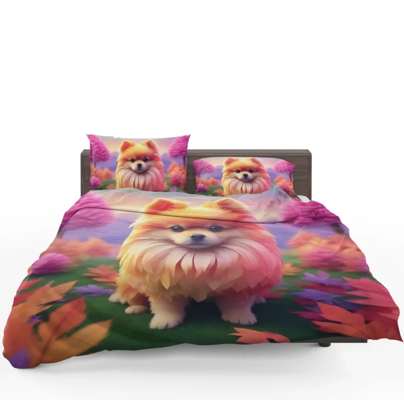 Pomeranian Puff Petite Dog Charm Bedding Set 1