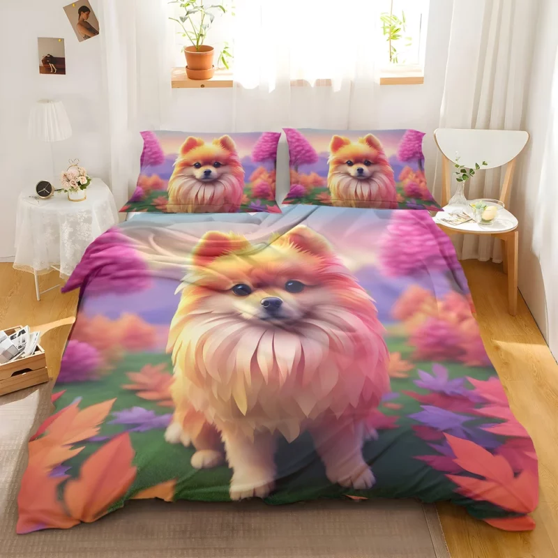 Pomeranian Puff Petite Dog Charm Bedding Set 2