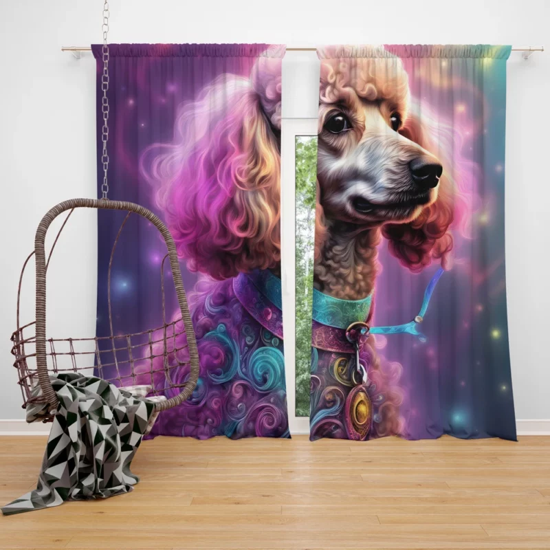 Poodle Elegance Stylish Dog Companion Curtain