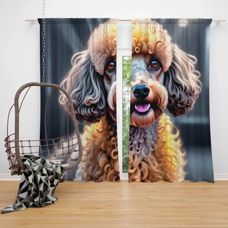 Poodle Pal Loyal Companion Dog Curtain