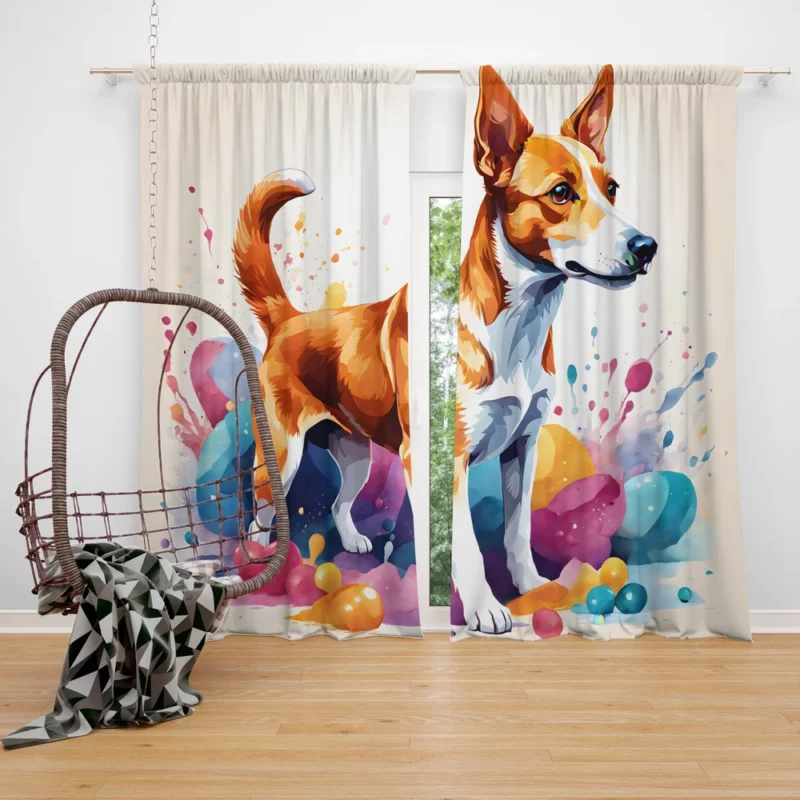 Portuguese Podengo Charm Loyal Dog Friend Curtain