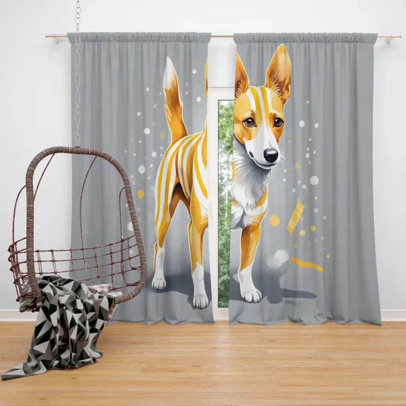 Portuguese Podengo Joy The Playful Dog Curtain