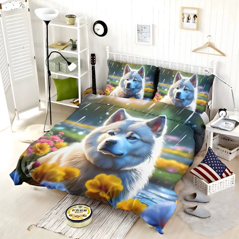 Powerful Akita Guardian Dog Strength Bedding Set