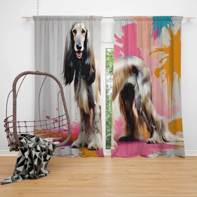 Proud Afghan Hound Dog Aristocrat Curtain