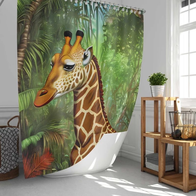 Psychedelic Giraffe Artwork Shower Curtain