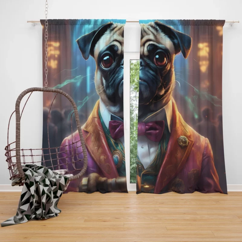 Pug Elegance The Stylish Dog Curtain